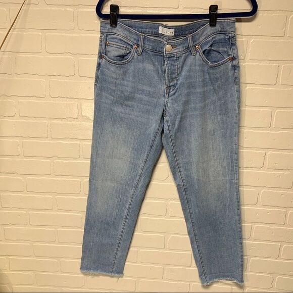 Ann Taylor Loft Boyfriend Light Wash Button Fly Jeans sz 10 - Picture 3 of 13